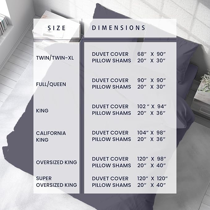 Kotton Culture 120"x120" 1 Pc Super King Plus/Super Oversize King Duvet Cover Only 100% Egyptian Cotton - 1000 TC, Zipper Closure & Corner Ties - Fits Only Extra Large Inserts - Dark Grey