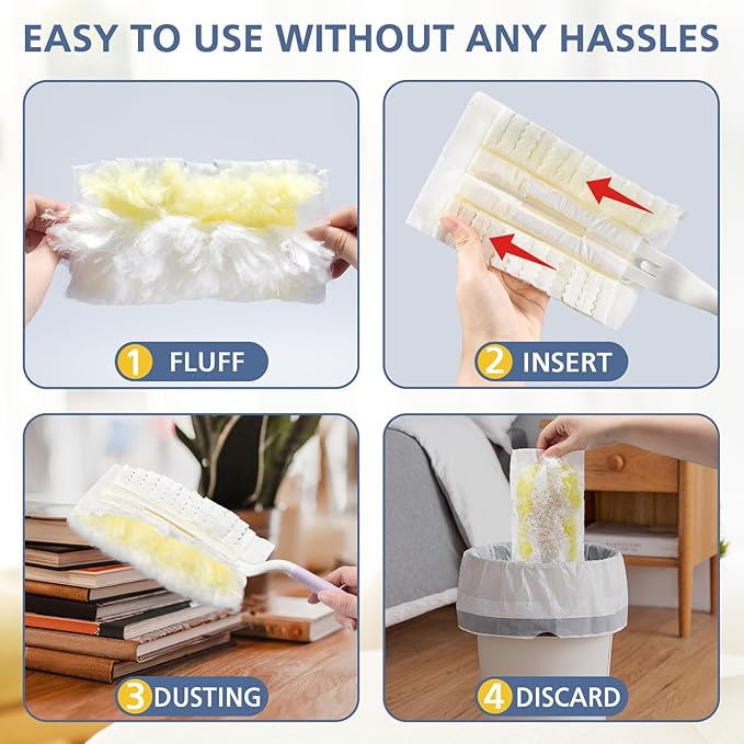 Duster Refills,35 Count Disposable Duster Refill Heavy Duty Dusters Refills Replacement Head,Yellow