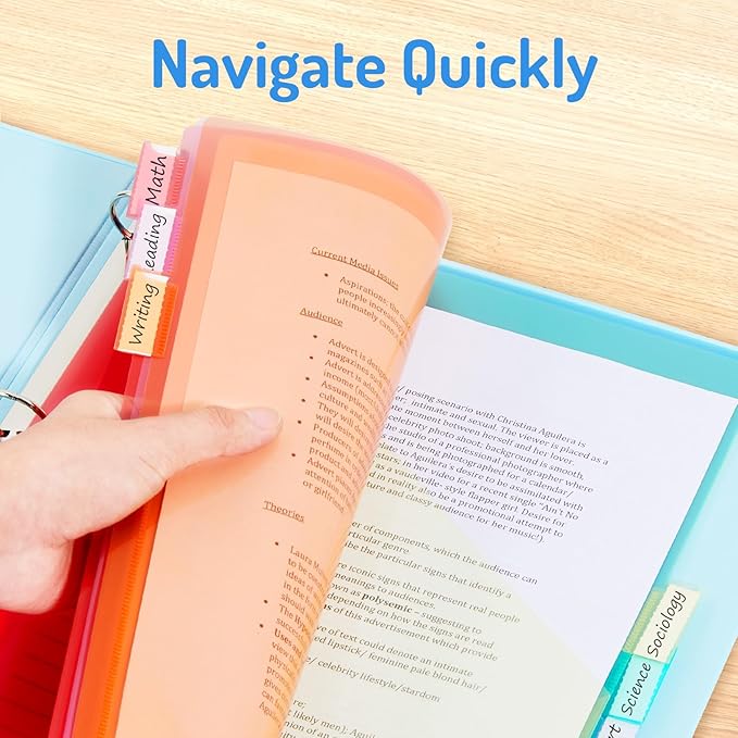 Forvencer 16 Count Dividers for 3 Ring Binder, Binder Dividers with Pocket for US Letter Size, Binder Dividers with Tabs for School Office and Home Organization, Multicolor, 2 Sets