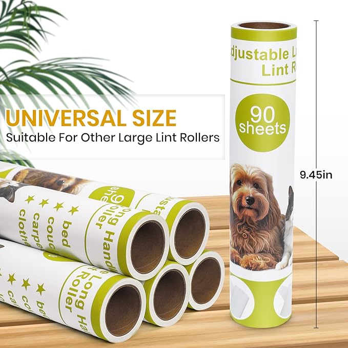Lint Roller Refills for Lint Remover,9.45" Giant Lint Roller Refill 540 Sheets Total，for Cleaning Floors, Carpets, Cars, Clothing and pet Hai