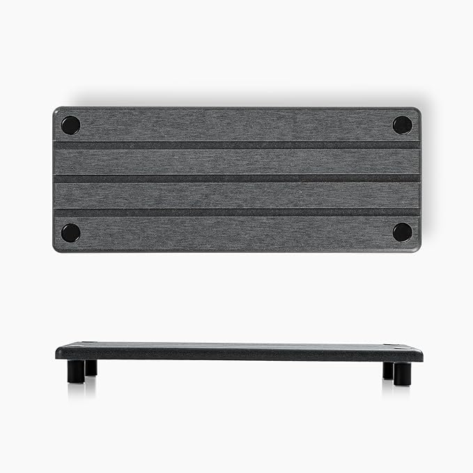 2 Pack Fast Drying Water Absorbing Diatomite Stone Mat Tray for Kitchen & Bathroom Counter - Instant Dry Sink Caddy Organizer - Vanity Holder for Soap and Sponge – Charcoal 10" x 4"