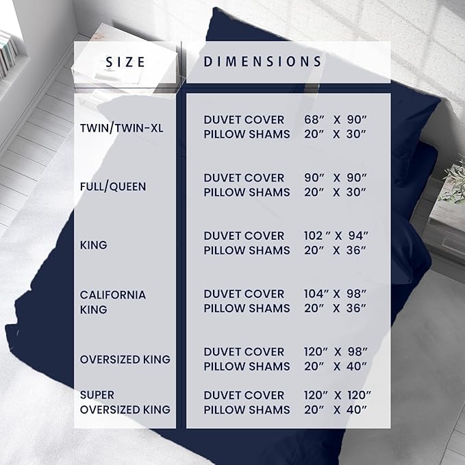 Kotton Culture 120"x120" 3 Pc Super King Plus/Super Oversize King Duvet Cover Set 100% Egyptian Cotton - 1000 TC, Zipper Closure & Corner Ties - Fits Only Extra Large Inserts - Navy Blue