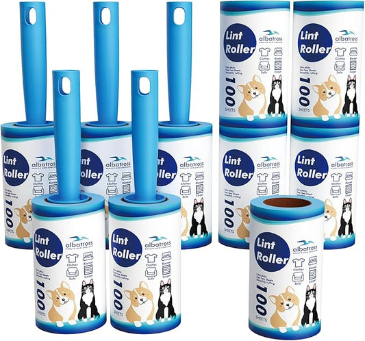 Extra Sticky Lint Roller, Mega Value Set 1000 Sheets for Pet Hair Removal, Dog and Cat Lint Remover for Clothes, Furniture, Carpet