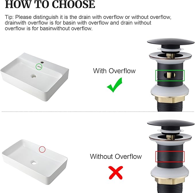 Pop up Sink Drain Stopper with Overflow Oil Rubbed Bronze for Bathroom Vessel Vanity Sink Art Basin，Big Cap Sink Drain with Overflow, Metal Pop-up Drain Strainer with Detachable Basket Stopper