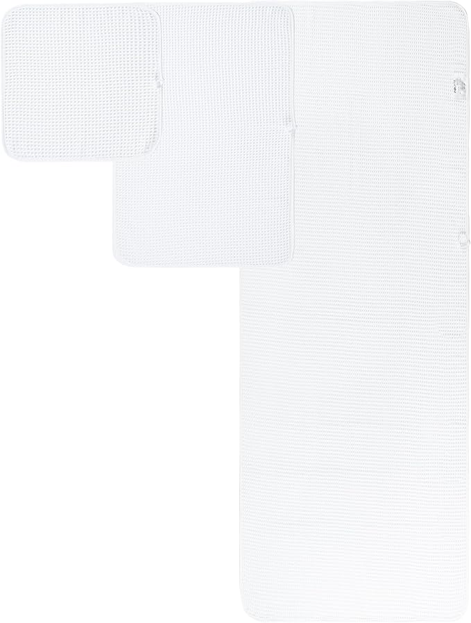 POLYTE Oversize, 60 x 30 in., Quick Dry Lint Free Microfiber Bath Towel Set, 6 Piece (Waffle Weave)