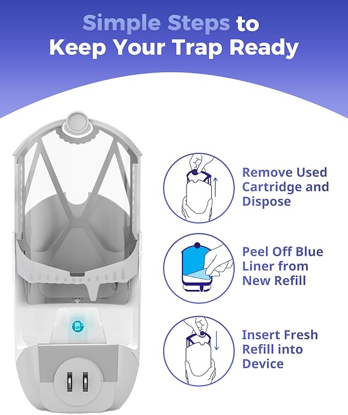 UBeesize 24 Pack Refill Cartridge for Zevo M364 and Max, Replacement Refill Compatible with Zevo Plug-in Light, 100% Fit (24Cartridges)