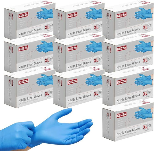 Nitrile Gloves Disposable, Latex and Powder Free Cleaning Rubber Gloves, 4 Mil Thick Safe for Food Prep, Cooking, Exam