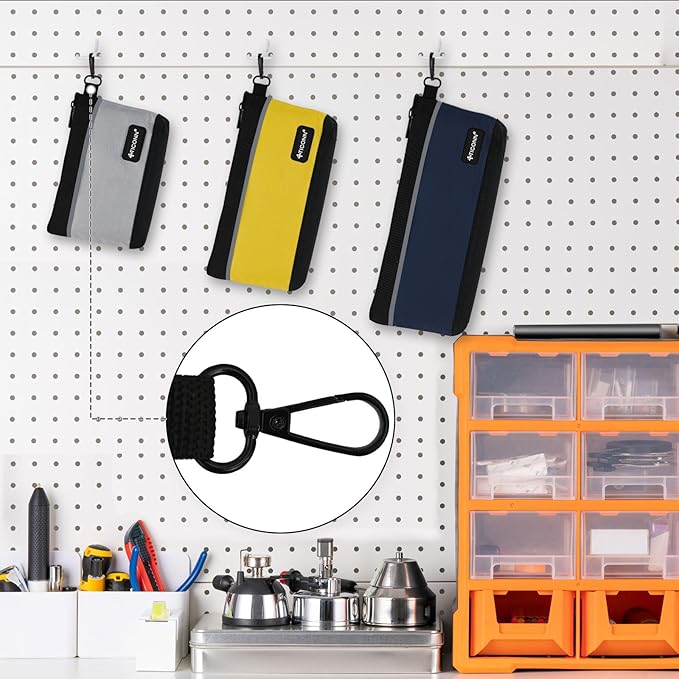 TICONN Tool Pouches with Zipper, 1680D Oxford Small Tool Bags, Waterproof Utility Bag Zipper Pouch for Tool Organizers and Storage (6 Pack Combo)