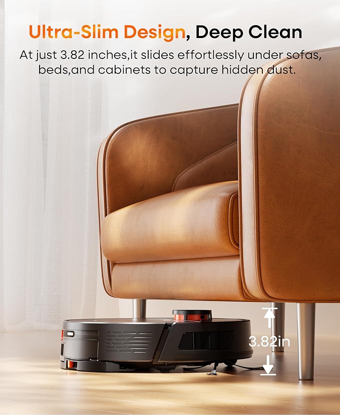 Robot Vacuum and Mop Combo,Lidar Navigation Robotic Vacuum Cleaner with 3.5L Self Emptying Station,5000Pa Vacuum Robot,180mins Runtime,No-Go&No-Mop Zones,App/Alexa/Remote Control,UR3