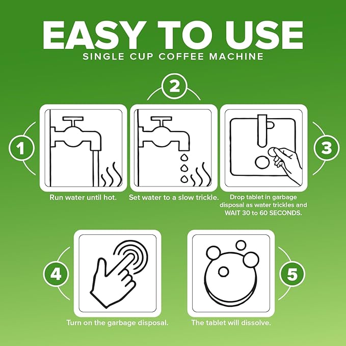 Renuv Garbage Disposal Cleaner and Deodorizer Tablets Drain Freshener, Deodorizer, Cleaner for Garbage Disposer Cleaners (6 XL Tablets - 6 Months Supply)