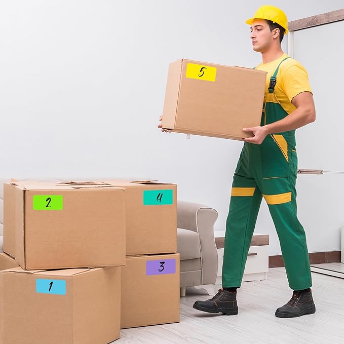 YSHIHE Colored Labels, 2" x 4", 8 Colors, 400 Labels, Permanent Adhesive, for Laser/Inkjet Printers