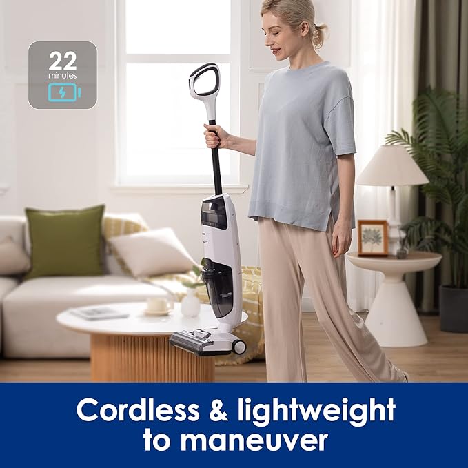 Tineco iFLOOR 2 Complete Cordless Wet Dry Vacuum Floor Cleaner and Mop, One-Step Cleaning for Hard Floors, Great for Sticky Messes and Pet Hair