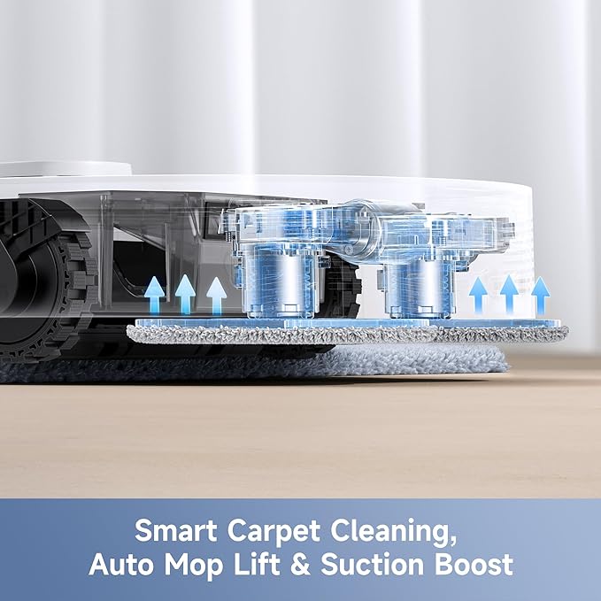 Mova E40 Ultra Robot Vacuum and Mop, 19,000Pa Suction, Extenable & Liftable Mop, All-in-One Station, Auto-Empty, Auto Washing & Hot Air Drying, 360°Obstacle Avoidance, App & Voice Control