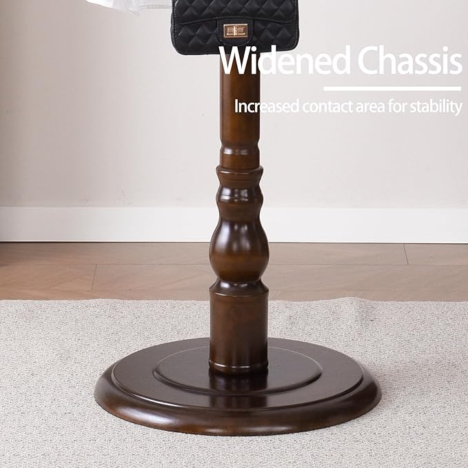 Wood Coat Rack, Heavy Duty Coat Rack Freestanding with 11 Smooth Hooks, Vintage Coat Tree, Clothes Hanger Stand with Stable Disc Base for Entryway, Bedroom (Walnut Brown)