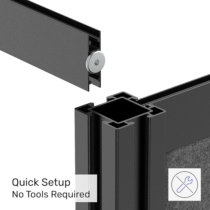 Workflow Modular Wall | Room Divider with Whiteboard, Sound Dampening, & Frosted Acrylic Panels | Expandable Office Partition for Privacy & Stability (70" x 70")