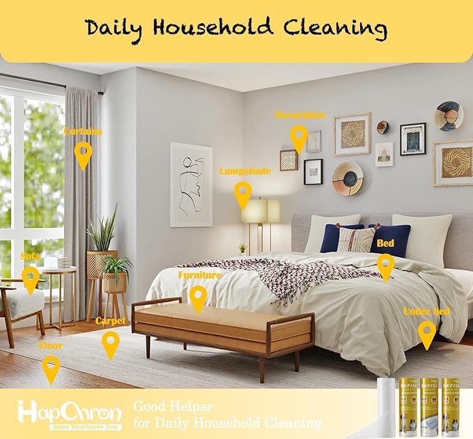 Large Surface Lint Roller Extra Sticky Refills, Total 240 Easy Tear Sheets, Insert Tube Measures 1.5" and Fits Most Supersize 6.3'' Wider Lint Roller, Works Great On Pet Hair(Pack of 4)