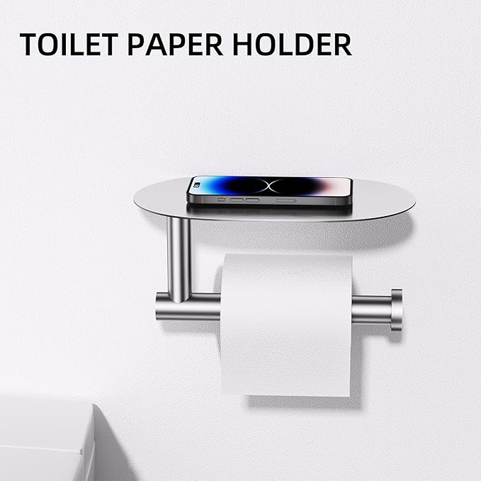 TURS Brushed 5 Piece Bathroom Hardware Set, SUS304 Stainless Steel Bath Towel Bar Set, Bathroom Towel Rack Set Wall Mounted