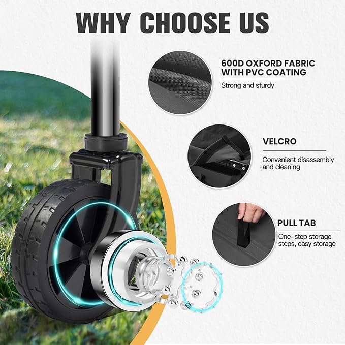 Wagon Cart Shopping Foldable Folding Collapsible with Wheels Big On Beach Garden Outdoor Grocery Heavy Duty Utility All Terrain Portable Wagons Carts for Groceries Sand Camping Sports Black