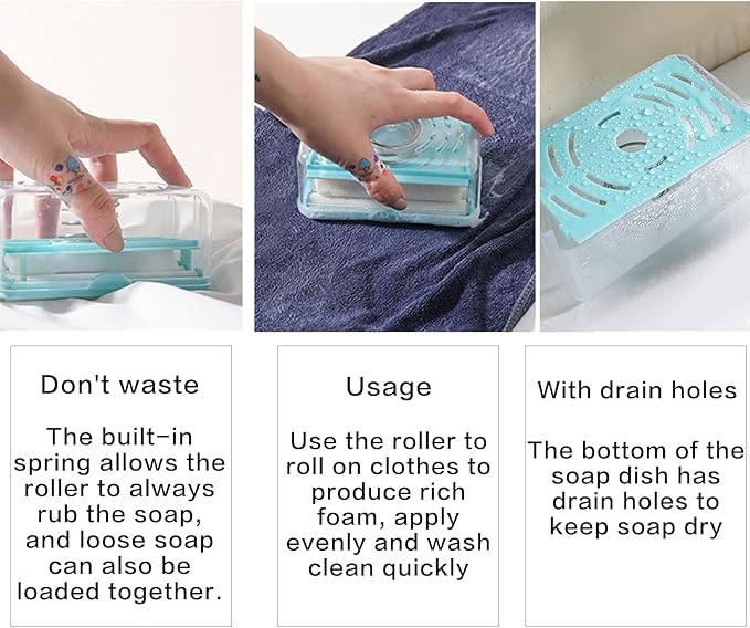 Wash Board, Washboard for Hand Washing Clothes, Plastics Laundry Scrub Board Household With Holder Portable (D-light pink+multifunctional soap dish+soft bristle brush)