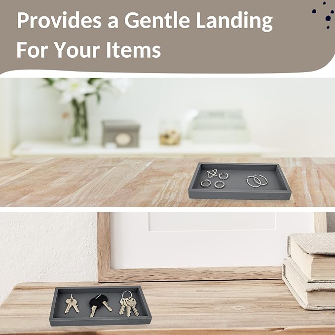 Countertop and Vanity Tray - Small 7.7" Silicone Tray for Soap Dispenser Bottles, Bathroom Trays, Kitchen Sink Soap Trays, Sink Caddy Kitchen Sinks Organizer, Soaps Dish & Sponge Holder Mat