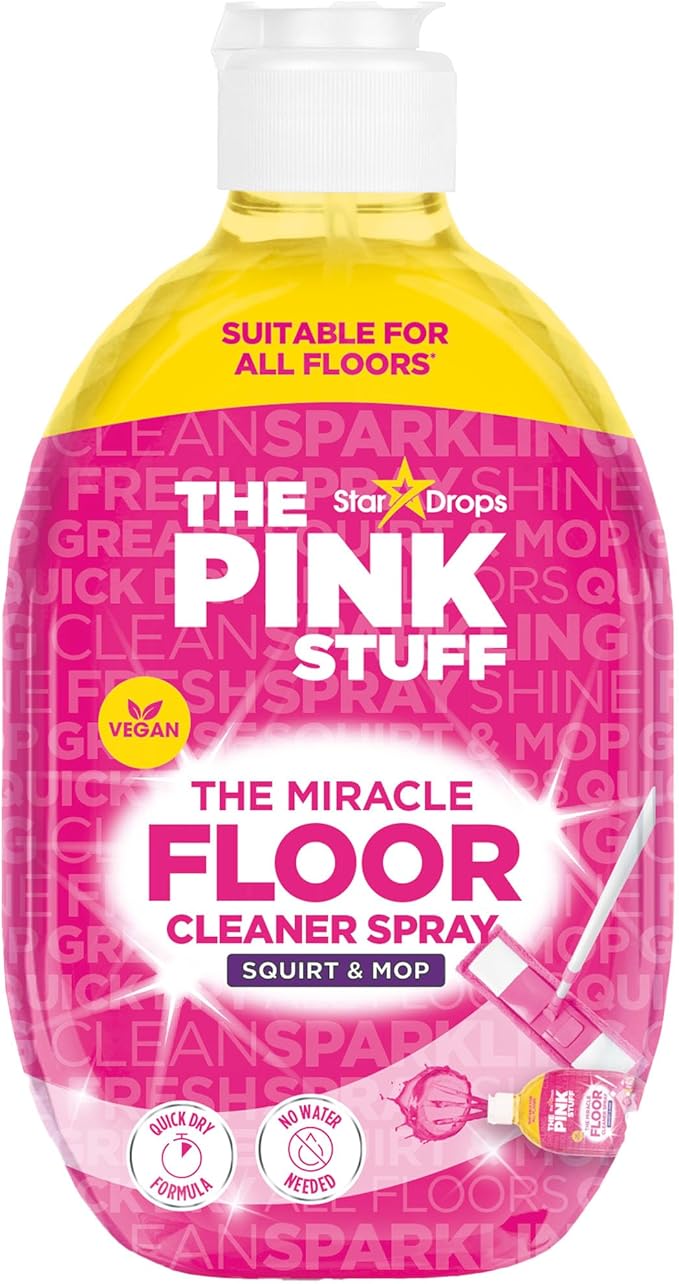 Stardrops The Pink Stuff The Miracle Floor Cleaner Spray – Squirt & Mop Formula for Sparkling Clean Floors – Fast Drying, Streak-Free Finish, Fresh Fragrance, 25.3 fl oz