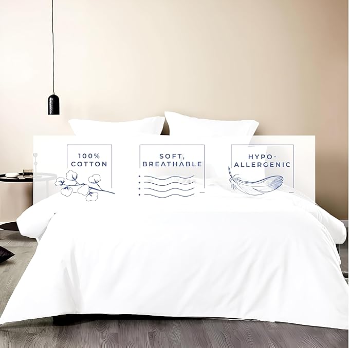 Kotton Culture 120"x120" 3 Pc Super King Plus/Super Oversize King Duvet Cover Set 100% Egyptian Cotton - 1000 TC Comforter Cover, Zipper Closure & Corner Ties - Fits Only Extra Large Inserts - White