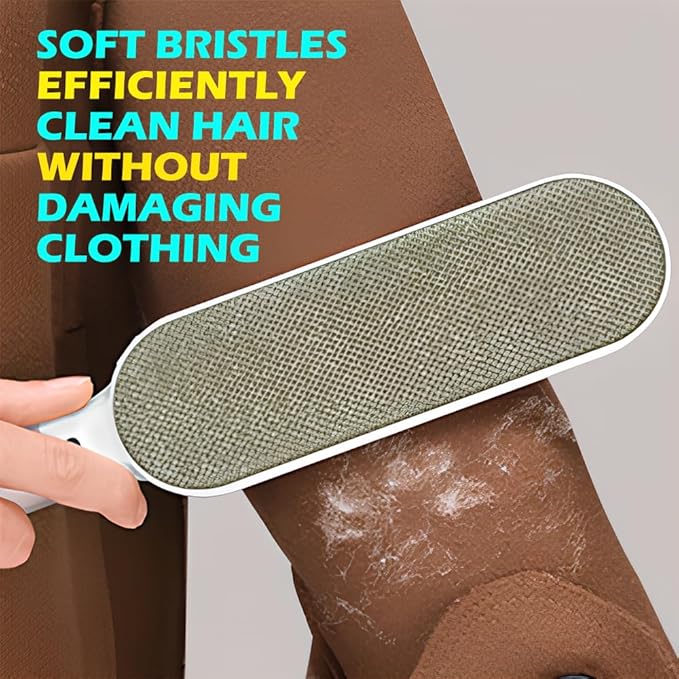 2PCS Lint Brushes for Clothes, Cat Dog Hair Remover for Lundary, Self-Cleaning Lint Remover for Bed Sofa Coat, Best Hair Cleaning Brushes Better Than Lint Roller (Large Blue and Mini Pink)