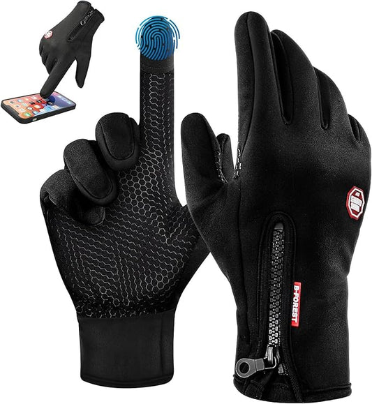 Winter Gloves, Thermal Touch Screen Windproof Gloves, All-Day Warmth, Windproof Waterproof for Running Cycling Driving Hiking for Men Women (L)