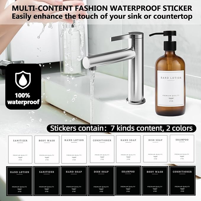 Amber Glass Soap Dispenser - Dish Hand Soap Dispenser for Kitchen, Bathroom Soap Lotion Dispenser with Pump, Refillable Liquid Soap Pump Dispenser Set with Tray, Amber Bottle/Black Pump-pd