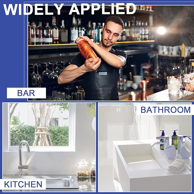 Tatuo 4 Pcs Bar Sink Overflow Pipe 7.48 Inches High Brass Metal Sink Strainer Pipe Dip Overflow Tube Bar Dip Stopper Bathroom Tube Fittings for 1.75 Inch Drains