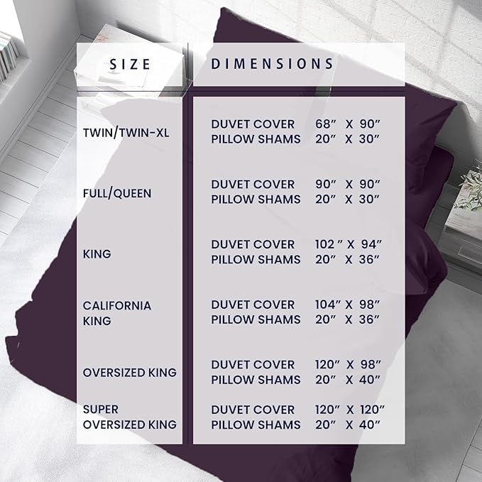 Kotton Culture 120"x 98" 1 Pc Oversized King Duvet Cover Only 100% Egyptian Cotton - Luxury 1000 TC Hotel Quality Comforter Cover with Zipper Closure & Corner Ties - Fits Large King Inserts - Plum