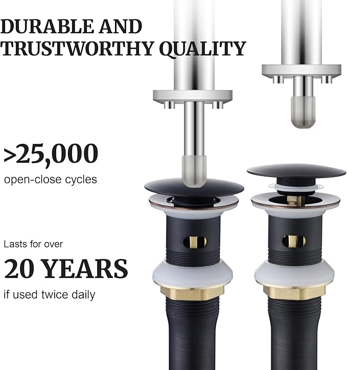 Pop up Sink Drain Stopper with Overflow Oil Rubbed Bronze for Bathroom Vessel Vanity Sink Art Basin，Big Cap Sink Drain with Overflow, Metal Pop-up Drain Strainer with Detachable Basket Stopper