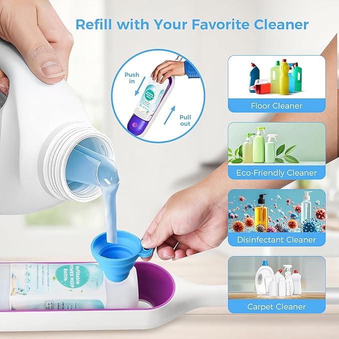 Power Mop Refillable Bottle for Swiffer PowerMop Multi-Surface Mop, 775ML Leak-Proof HDPE Refillable Bottle Solution Powermop 26 FL OZ Reusable Solution Container Replacement