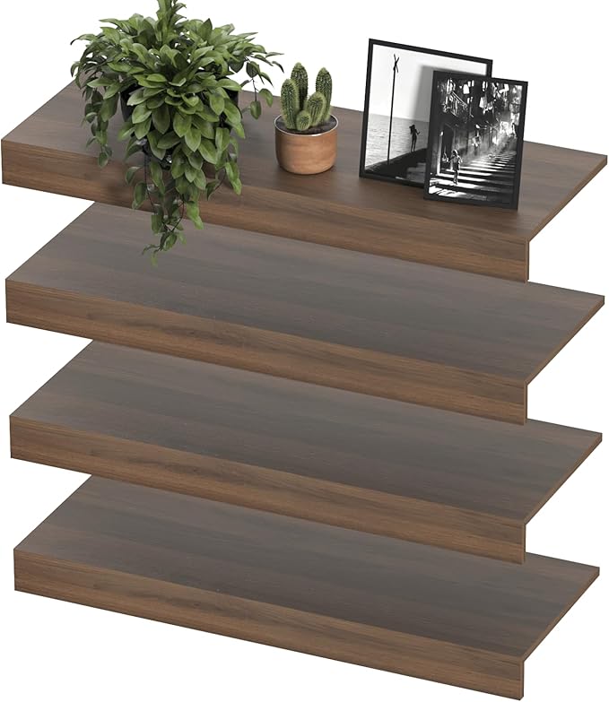 Wooden Wire Shelf Covers for Pantry & Closet – Wire Rack Covers for Shelves, Durable Wood Shelf Covers for Kitchen, Laundry Room, Storage Organization(Walnut,32in*16in)