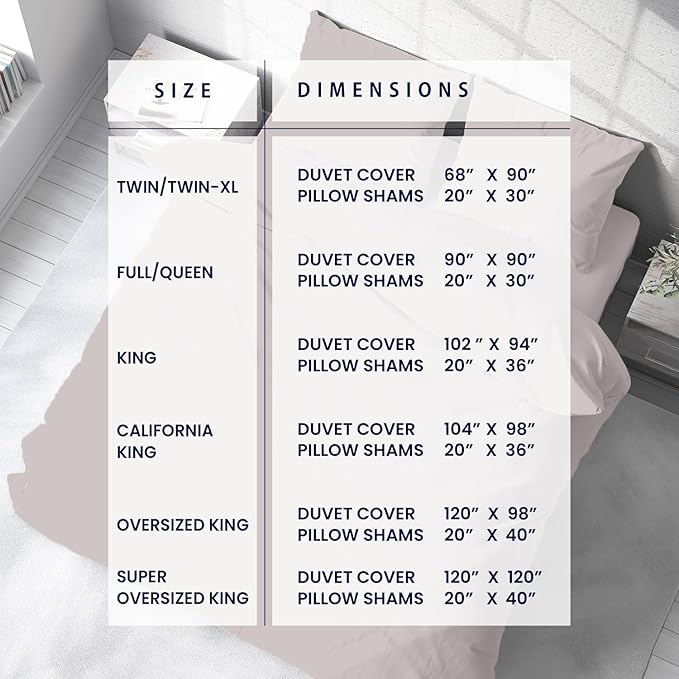 Kotton Culture 120"x120" 3 Pc Super King Plus/Super Oversize King Duvet Cover Set 100% Egyptian Cotton - 1000 TC, Zipper Closure & Corner Ties - Fits Only Extra Large Inserts - Light Grey