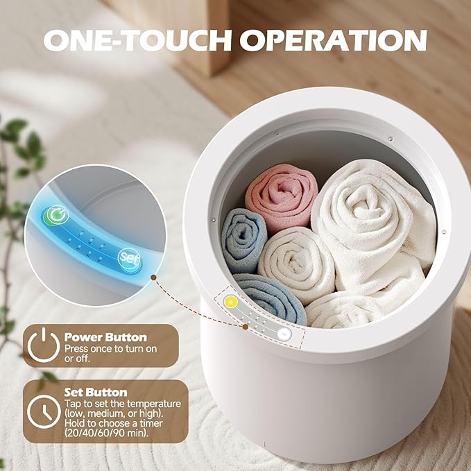 Large Towel Warmers for Bathroom - Fast Heated Blanket Warmer,Fits Up to Two 40"X70" Oversized Towels,Blankets,Bathrobes,Auto Shut-Off Timer,Hot Towel Warmer Bucket for Home SPA