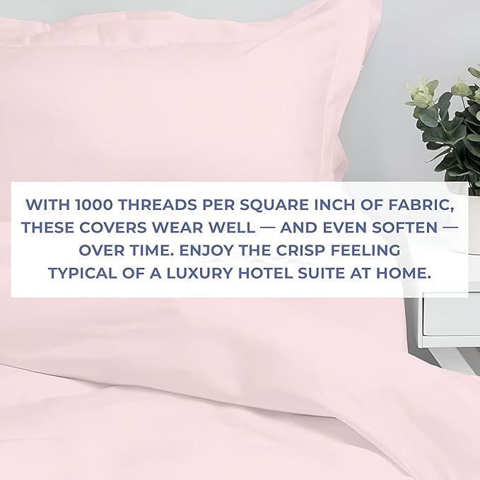 Kotton Culture 120"x120" 1 Pc Super King Plus/Super Oversize King Duvet Cover Only 100% Egyptian Cotton-1000 TC Comforter Cover, Zipper Closure & Corner Ties - Fits Only Extra Large Inserts-Pink Blush