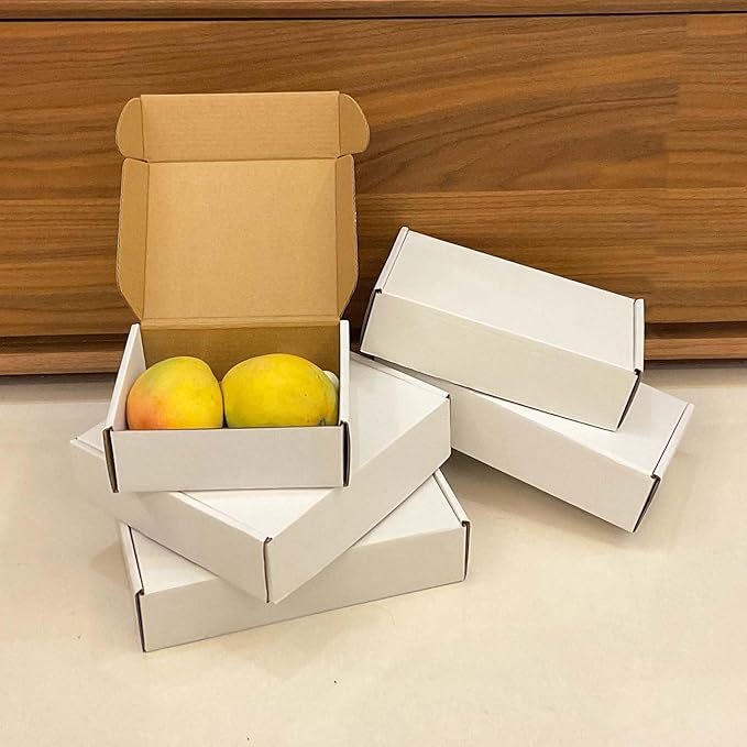 White Shipping Boxes 6x5x2 inch 50 Pack,Corrugated Boxes Mailer Packaging for Mailing Small Business，E-Commerce Gift Boxes for Wrapping Present Moving Storage Heavy Duty Recycled Cardboard Boxes