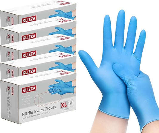 Nitrile Gloves Disposable, Latex and Powder Free Cleaning Rubber Gloves, 4 Mil Thick Safe for Food Prep, Cooking, Exam