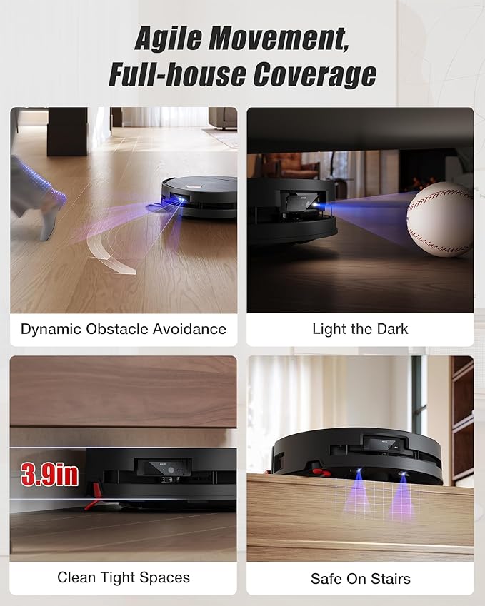 Yeedi S16 Plus Robot Vacuum & Mop with Automatic Omni Station, Blast 16,600Pa Suction, OZMO Roller Self-Wash Mopping, ZeroTangle 3.0, Triple Lift Floor Lift, AI-Powered Navigation and Mapping