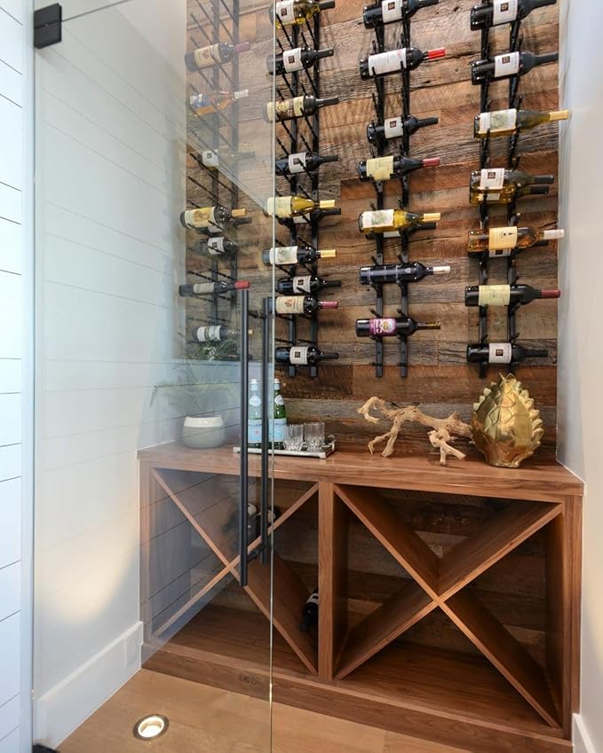 Ultra Wine Racks Wall Mounted Label-Out Wine Racks (3 Foot 3 Deep, Matte Black, 27 Wine Bottles) - Modern Metal Wine Storage, Modular Design for Home Bar, Kitchen, Dining Rooms, & Wine Cellars