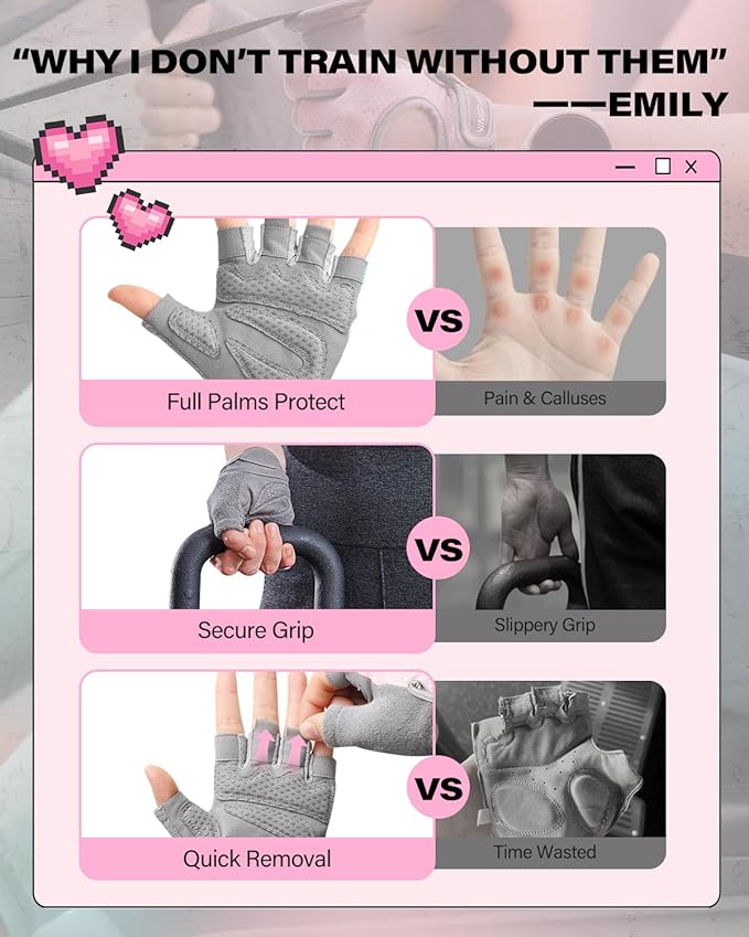 VINSGUIR Workout Gloves for Women and Men, Breathable Weight Lifting Gloves for Gym Exercise, Fitness, Training, and Cycling, with Excellent Grip and Cushion Pads