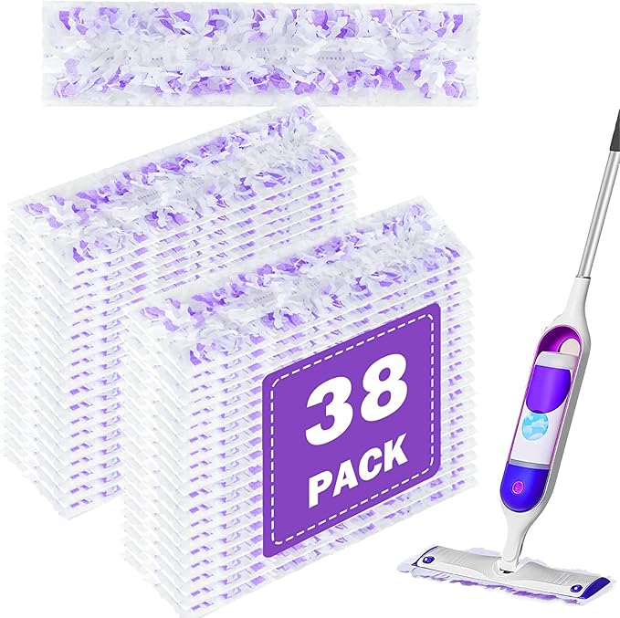 Power Mop Pads Refills for Swiffer PowerMop Multi-Surface Mopping Pad Disposable Replacement Mop Pads Compatible with Swiffer PowerMop,Safe on All Finished Floors,38 Count.