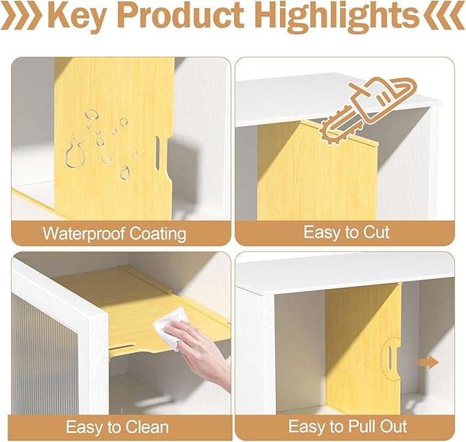 6 Set Trim-to-Fit Wood Tray Dividers for Cabinet, Cookie Sheet Organizer, Multi Layer Embedded Plug-in Board Storage, Cuttable DIY Storage Divider Insert for Kitchen Bedroom Cabinet Closet