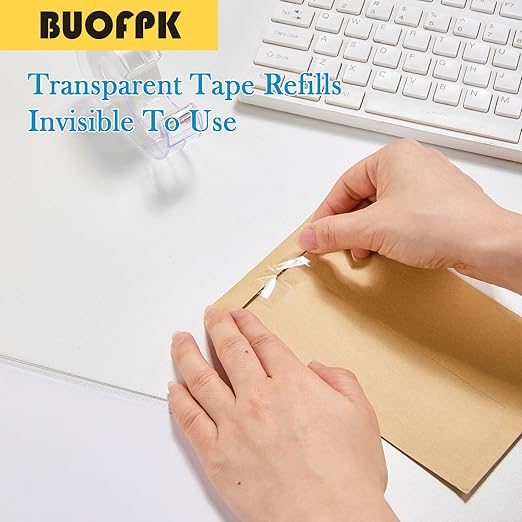 6 Rolls Clear Tape, Transparent Tape Refills for Dispenser, 1 Inch Core, 3/4 x 1000 Inches, Strong Adhesive for Gift Wrapping, Office, School, Home, Desk Supplies & Crafts