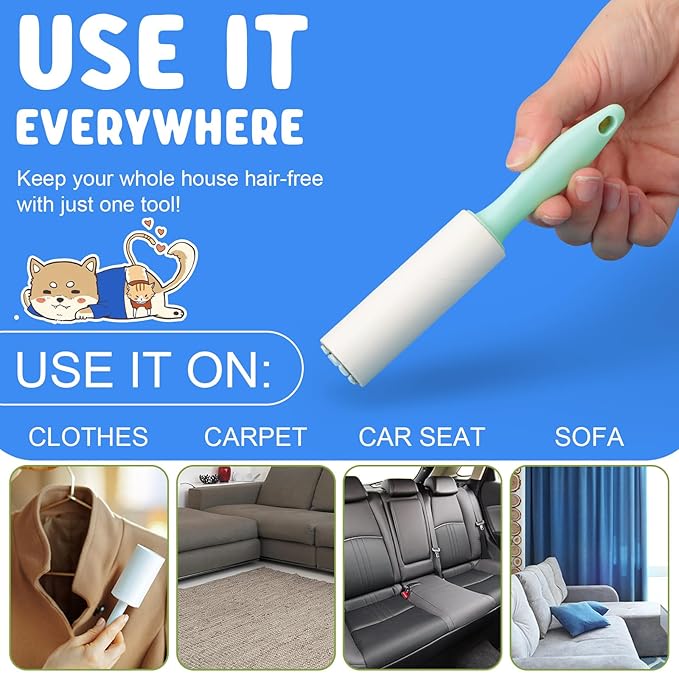 Hushee 48 Pack Bulk Mini Lint Roller for Travel 1440 Sheets 6'' Small Lint Removers Portable Lint Roller Travel Size Removers Sticky Removing Tool for Pet Hair Clothes Furniture Car Seat