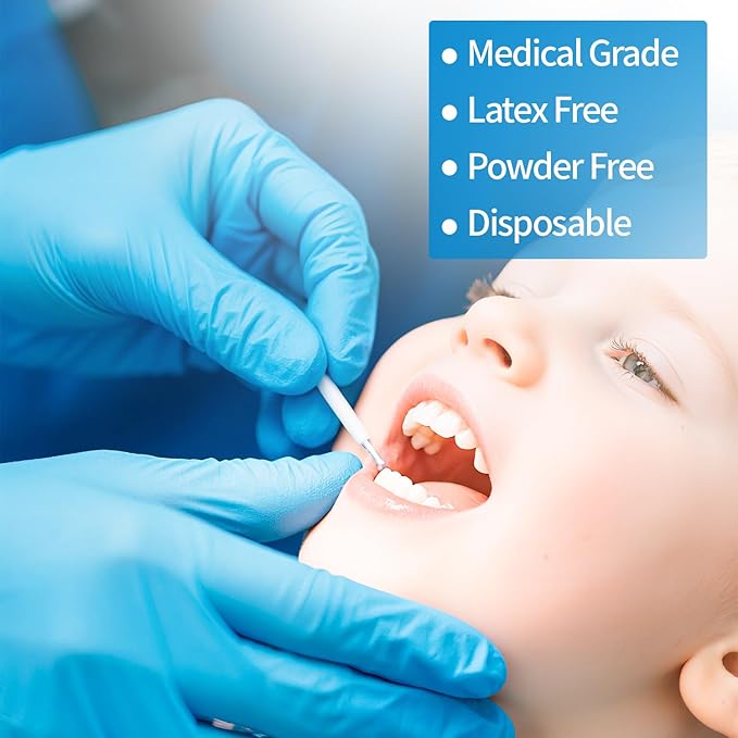 Nitrile Gloves Disposable, Latex and Powder Free Cleaning Rubber Gloves, 4 Mil Thick Safe for Food Prep, Cooking, Exam