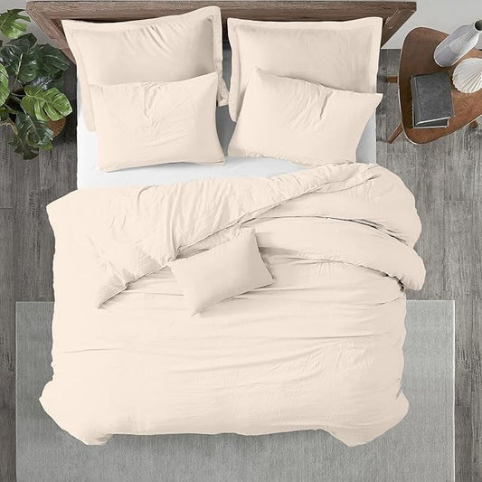 Kotton Culture 120"x120" 1 Pc Super King Plus/Super Oversize King Duvet Cover Only 100% Egyptian Cotton - 1000 TC, Zipper Closure & Corner Ties - Fits Only Extra Large Inserts - Butter