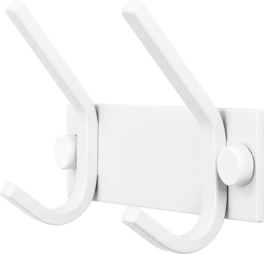 WEBI Coat Rack Wall Mount,Coat Hooks Wall Mounted,Wall Coat Hanger,Hook Rack,2 Hooks for Hanging Coats,Jackets,Clothes,White