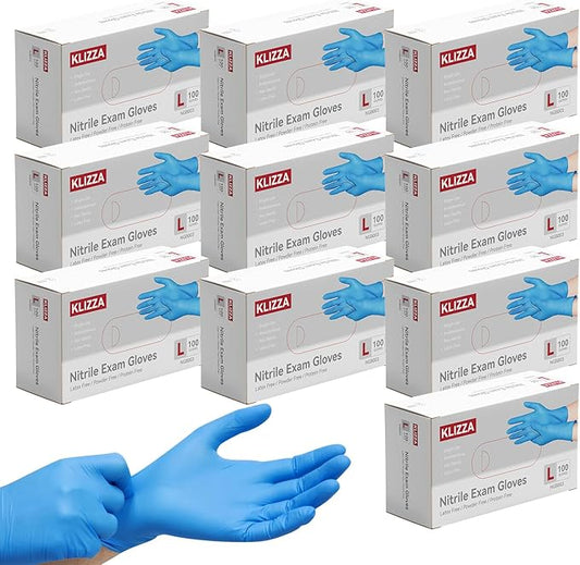 Nitrile Gloves Disposable, Latex and Powder Free Cleaning Rubber Gloves, 4 Mil Thick Safe for Food Prep, Cooking, Exam